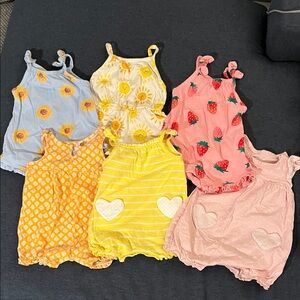 Bundle of 6 Colorful Baby Rompers ☀️